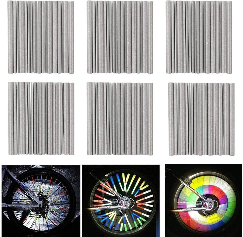 SOPINEKO 72Pcs Spoke Reflectors Wheel Decoration Warning Spoke Skin Covers Trim Wrap Cover Pipe for Night Cycling Riding Motorcycle Motocross Pit Dirt Bike - Image 1